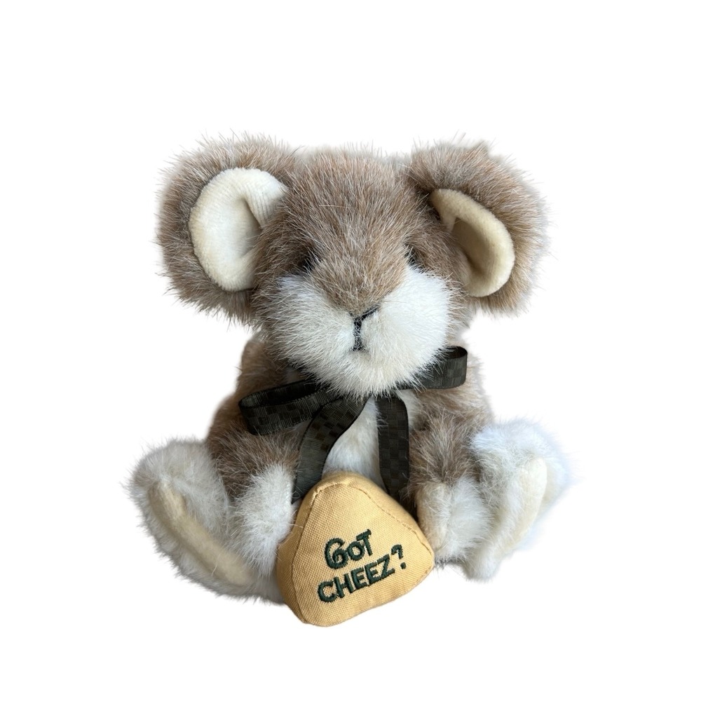 VTG Boyds 2000 Collection Mouse Plush Got Cheez Brown White Fuzzy Poseable Gift - Picture 2 of 12